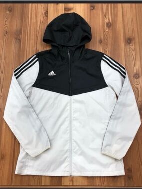 Adidas Black/White Windbreaker Jacket S